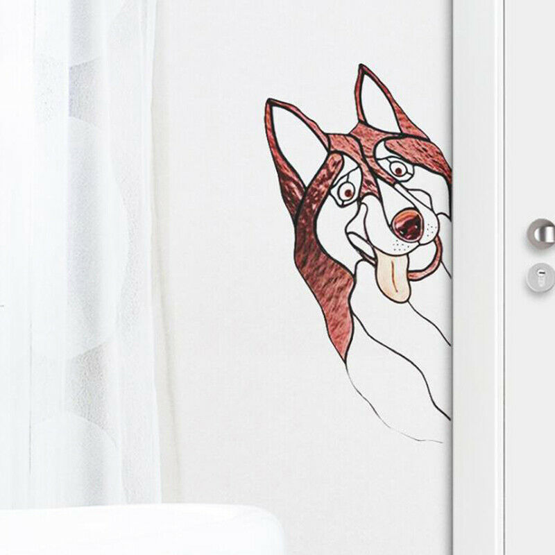 Cute Husky Wall Stickers Household Wall Windows Glass Decoration Animal S.l8