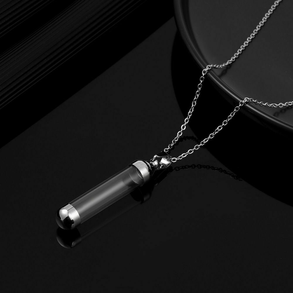 Screw Cap Wishing Bottle Pendant Lucky Charm Glass Vial Necklace Perfume Jars