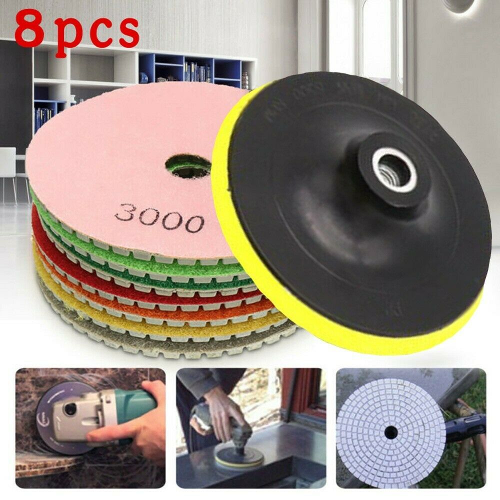 8Pcs Industrial Polishing Pad Equipment Marble Water Polishing Pad Concrete