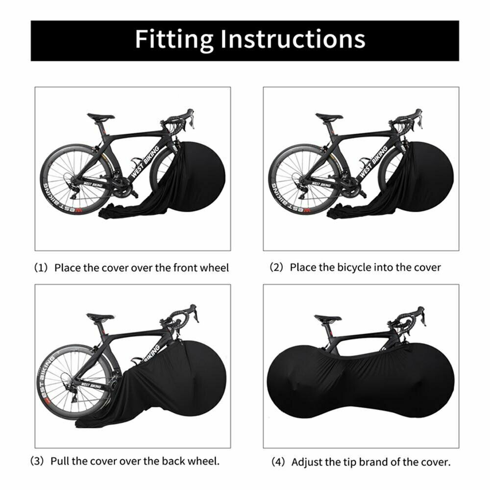 Bicycle Wheel Cover Dust-Proof Indoor Bicycle Storage Bag Washable Elastic SUK