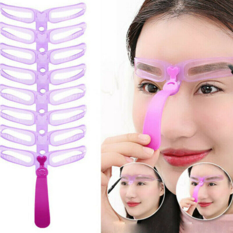 8PCS DIY Eyebrow Shaper Makeup Template Eyebrow Grooming Shaping Stencil KitBDD