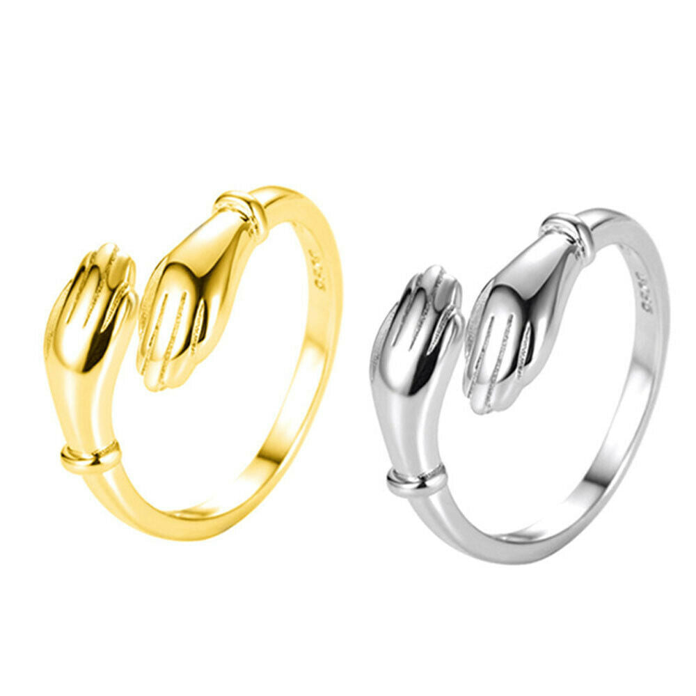 Lovers Gifts Wedding Bands Promise Open Finger Love Jewelry Adjustable Hug Ring