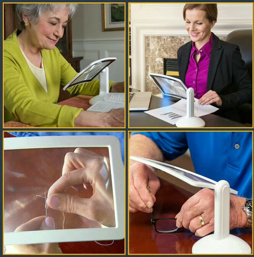 Adjustable LED Screen Page Magnifier Brighter Reading Screen Viewer Hands-Free