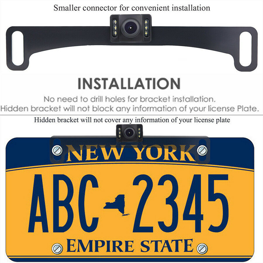 Adjustable Car Rear View Reverse Backup Camera License Plate 6LED