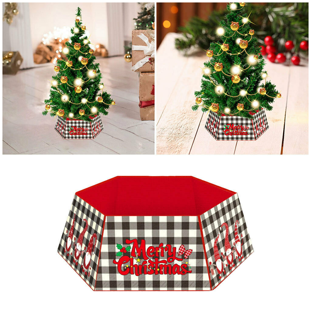 Large Christmas Tree Collar Collapsible Hexagon Decor Xmas Tree Skirt Stand