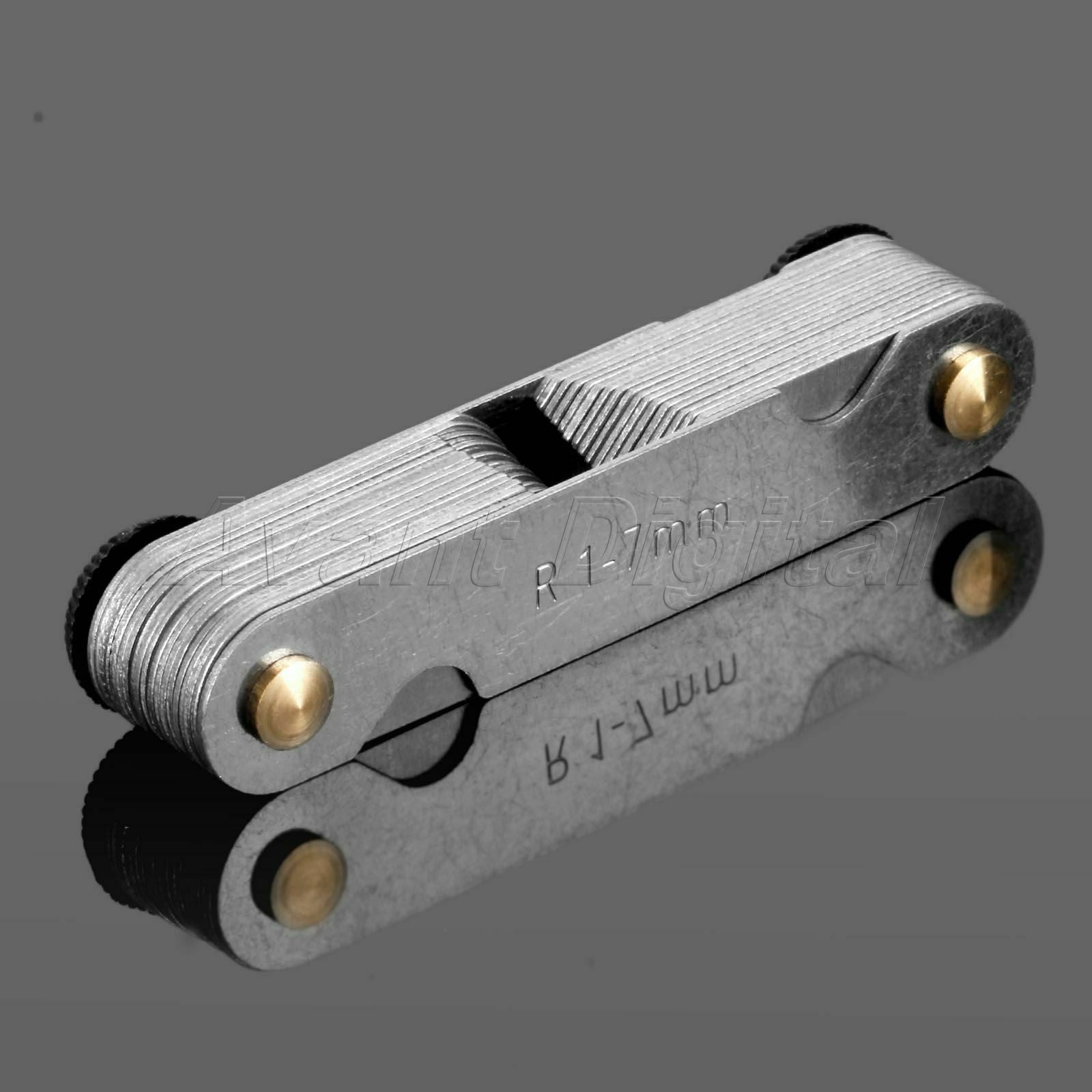 Radius Gauge Metal Double Head Gage Standard R 1mm-7mm Folding Blades Measure