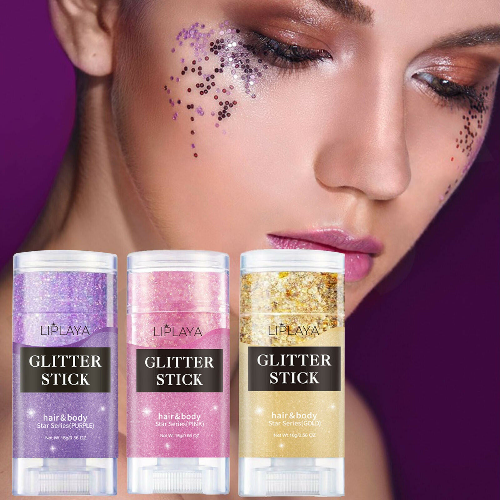 3pc Glitter Gel Face & Body Art Holographic Face Paint Eyeshadow Festival Makeup