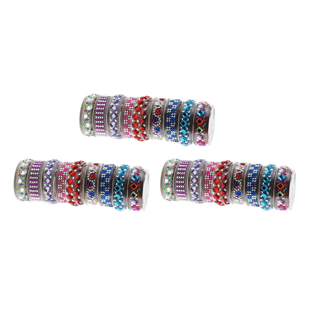 18 Rolls Shiny Rhinestone Stickers Diamante Gem Tape Diy Arts Scrapbooking