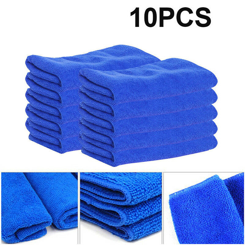 10pcs BLUE Microfibre Cleaning Auto Car Detailing Soft Cloths Wash Towel Duster