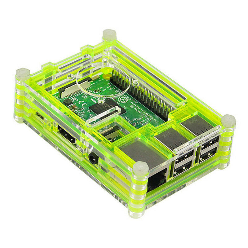 Clear Acrylic Case Shell Enclosure Box +Cooling Fan For Raspberry Pi 3 B +  l TL