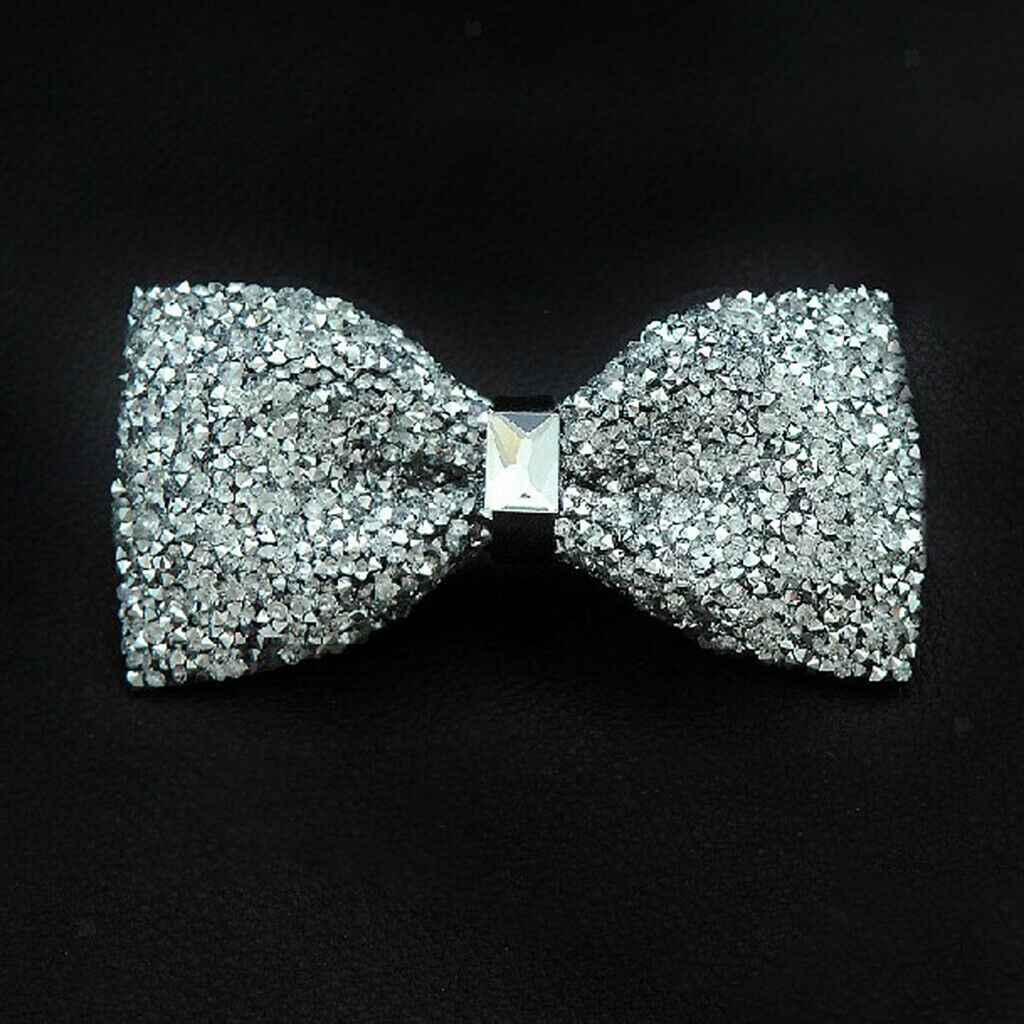 2pcs Gentlemen Noble Tuxedo Bow Tie Crystal Bowtie Necktie Men Boy Adjustable