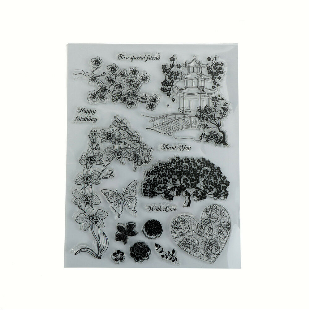 Lifelike flower tree and tower scrapbook diy photo albums cards silicone stampBD