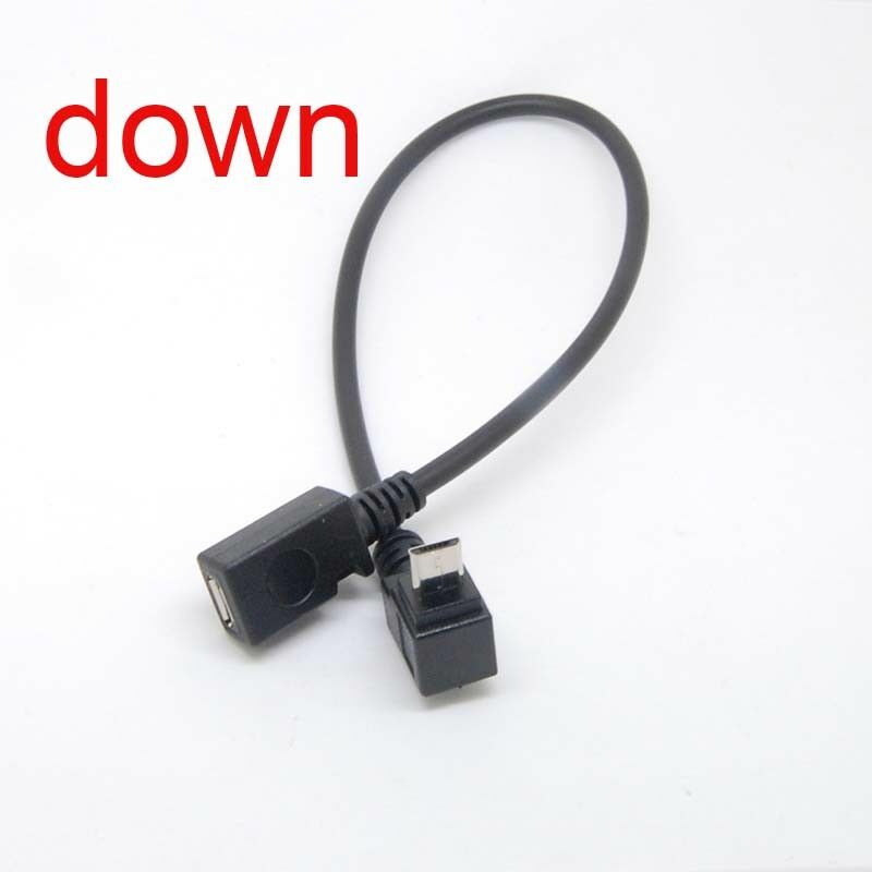 Angled 90 Degree USB Micro 5Pin Female Male down  Extension Cable