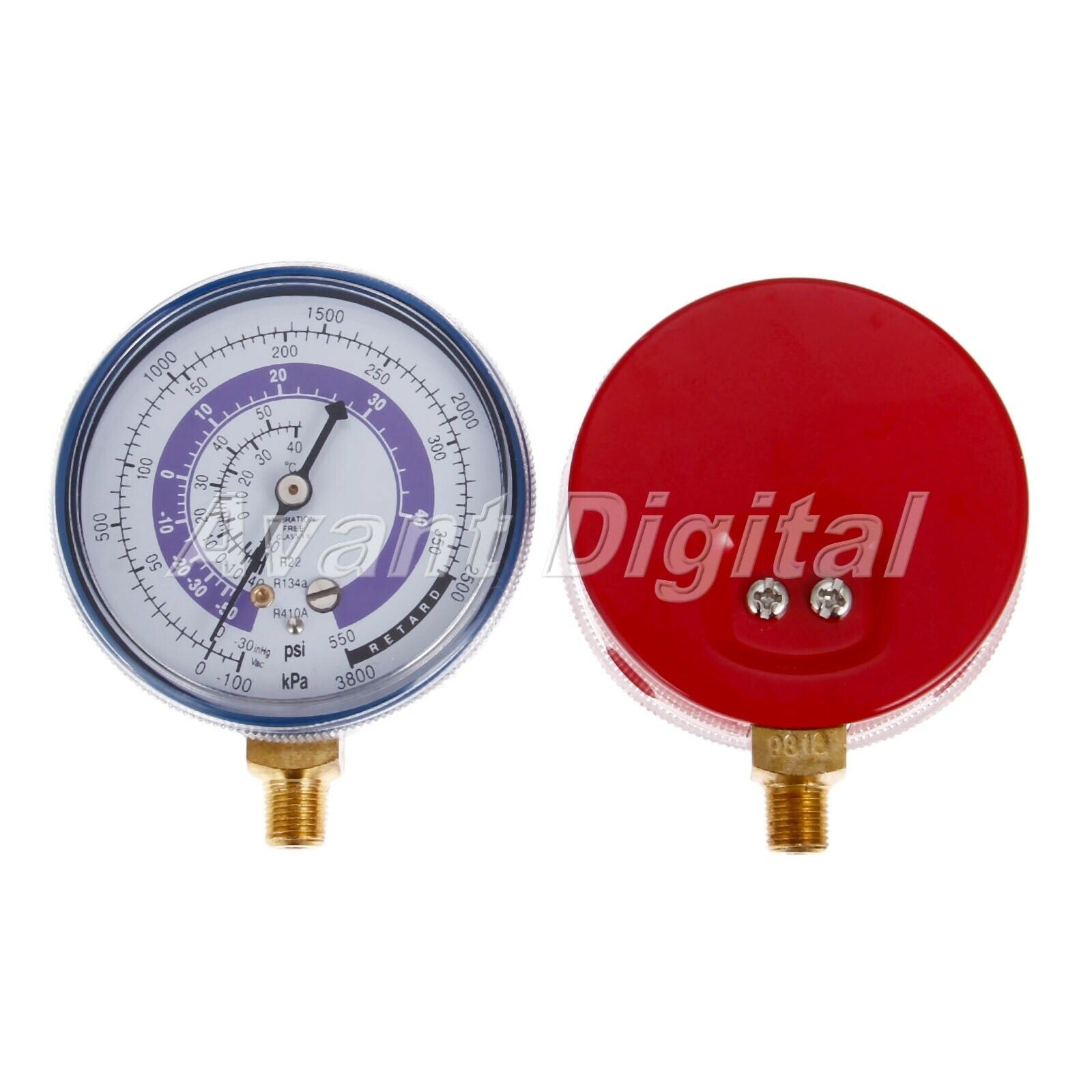 High Red Low Blue pressure gauge 1/8” NPT Compatible For R22 R12 R134a R410 New