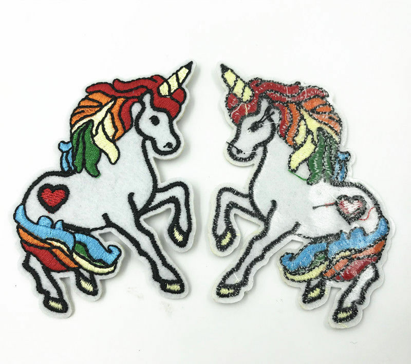 5pcs unicorn Embroidered Cloth Patch Embroidered iron sew Appliques Sewing