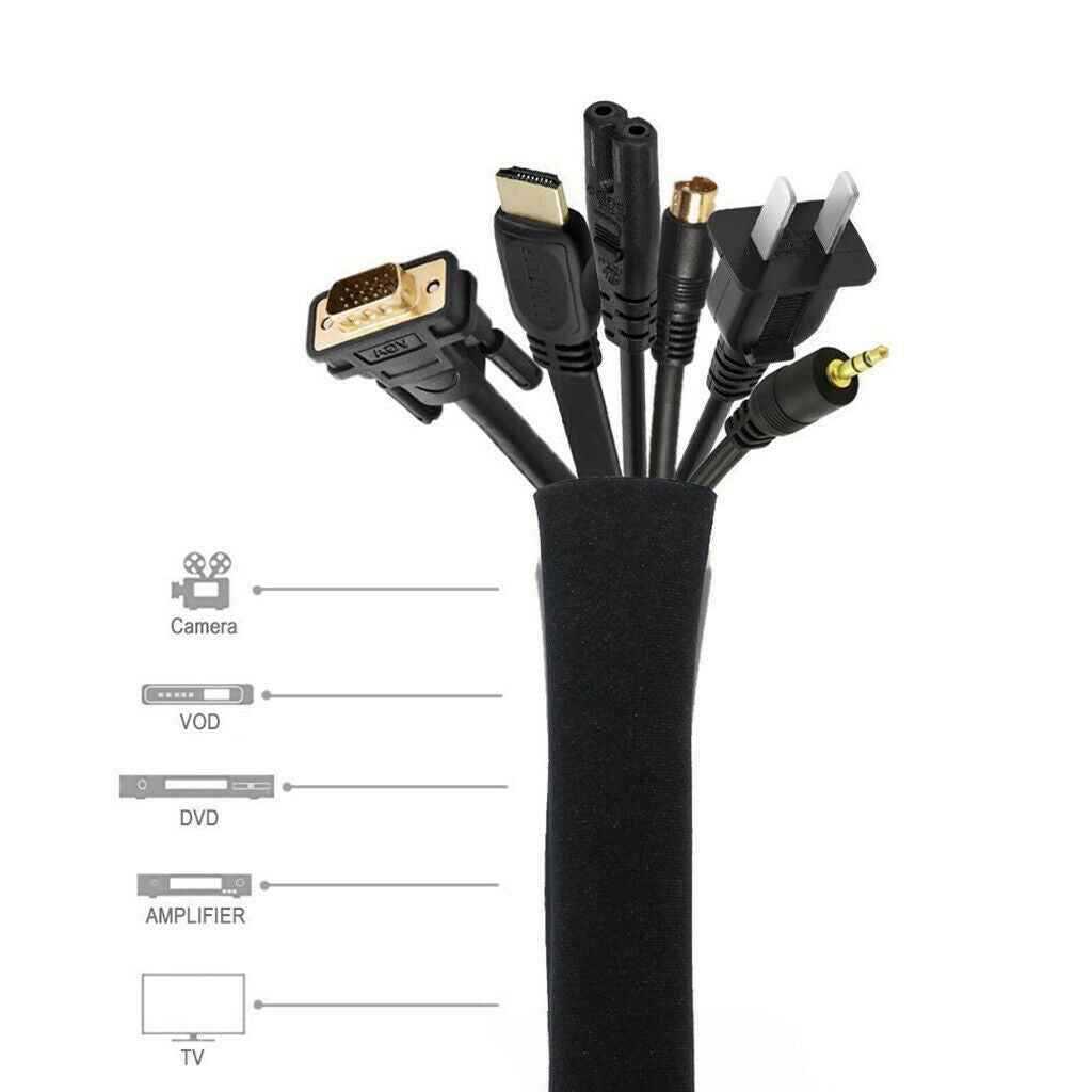 4Pack Cable Cord Management Sleeve Wire Organizer with Zipper, 20Inch for TV