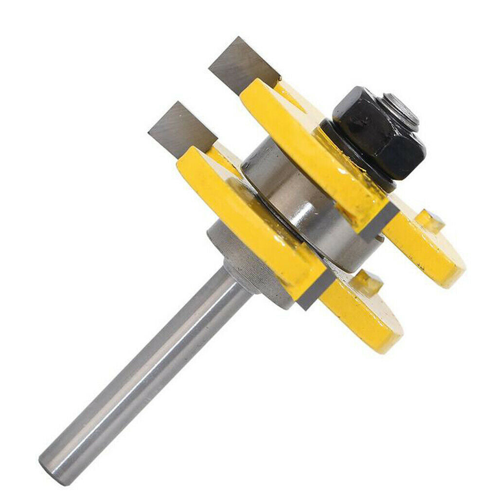 Tongue and Groove Set, Router Bit Set, Wood Door Flooring 3 Teeth Adjustable,