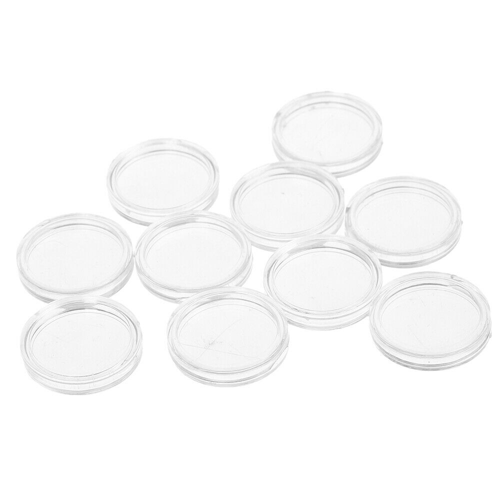 10Pcs 20mm plastic round applied clear cases coin storage capsules holder.l8