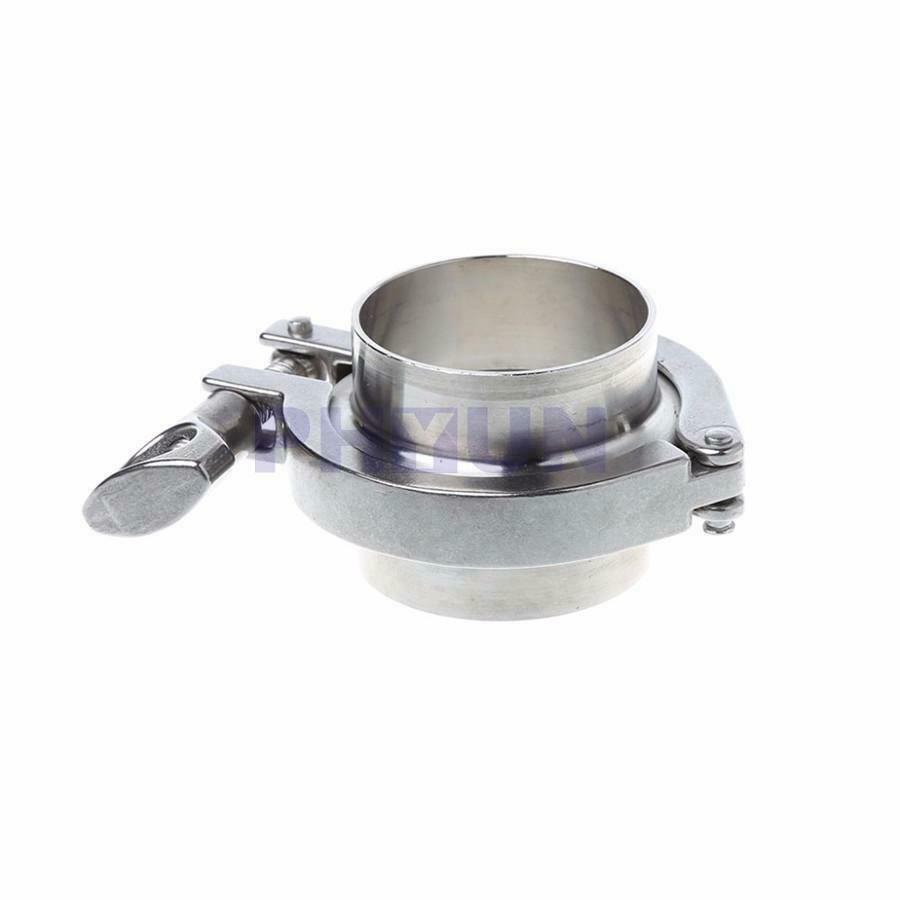 2" 51mm Stainless Steel Flange Pipe Weld Ferrule w/Tri Clamp PTFE Gasket Kit