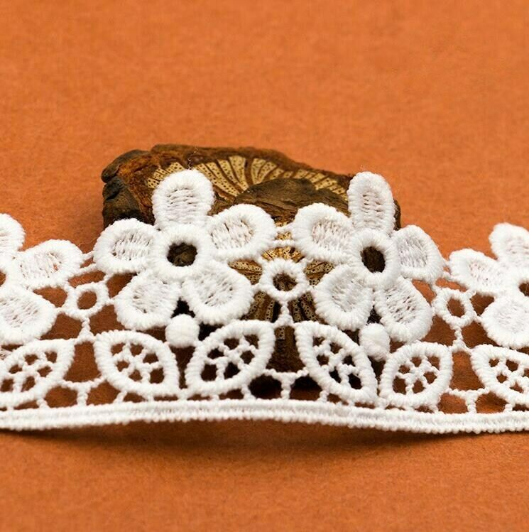 3 Yards Flower Embroidery Lace Trims Decoration Wedding dress Sewing Accesories