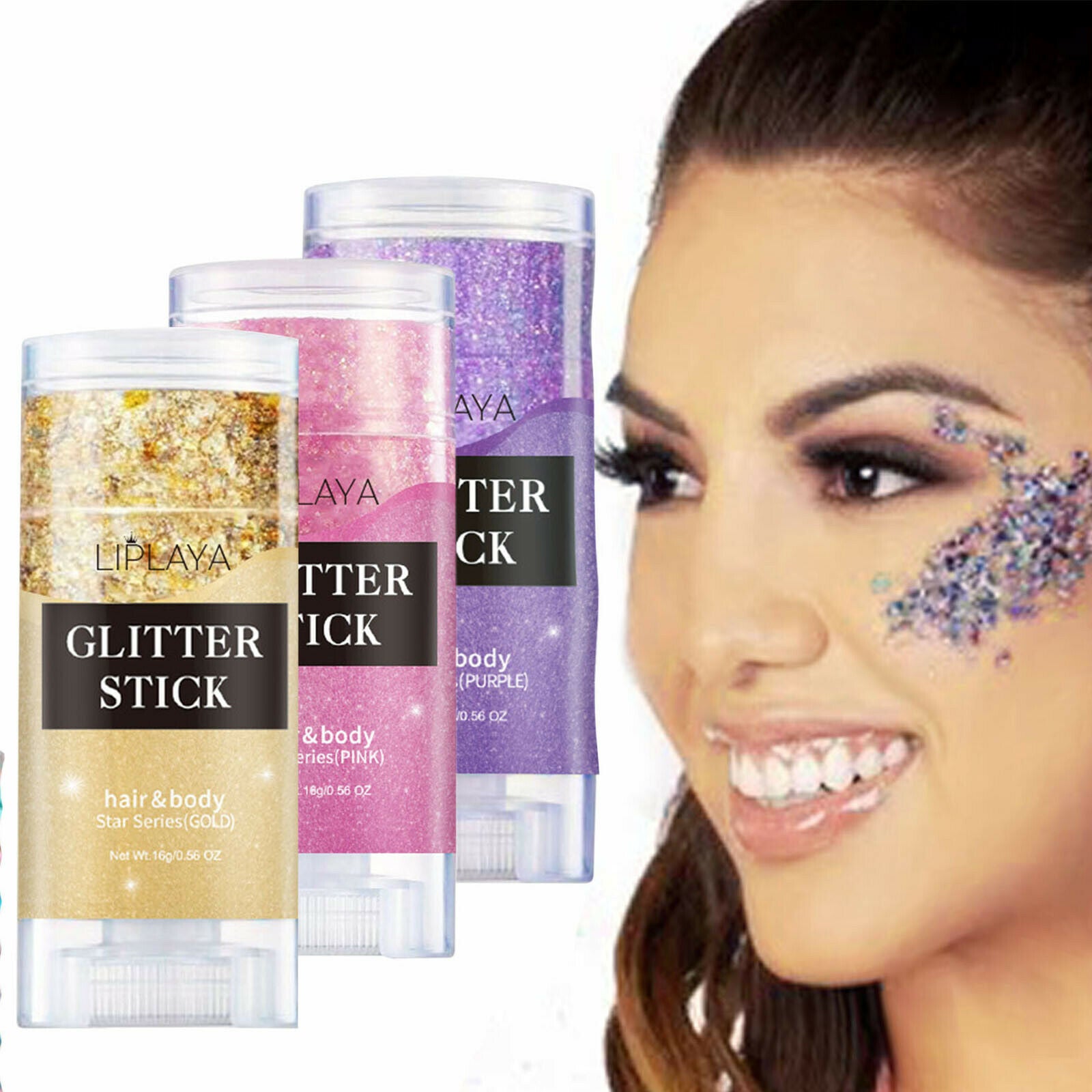 3pc Glitter Gel Face & Body Art Holographic Face Paint Eyeshadow Festival Makeup