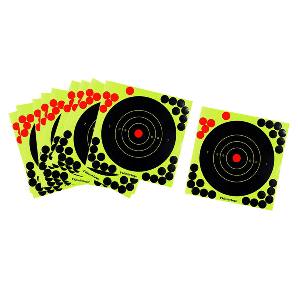 10Pcs 8inch Round Shape Shooting Targets Self Adhesive Splatter Fluorescent