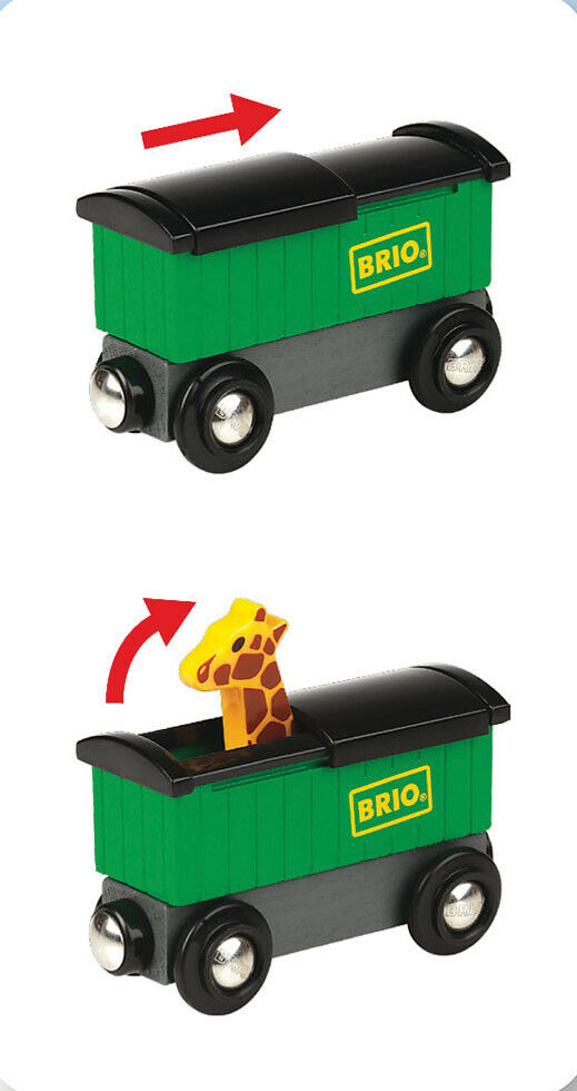 33722 BRIO Safari Train Wooden Plastic 3 Carriage Railway Trains Age 3 years+