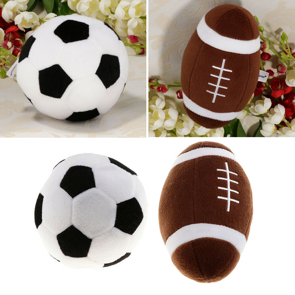 Pack of 2 Soft Stuffed Sport Ball Rugby Football Baby Plush Non-toxic Set