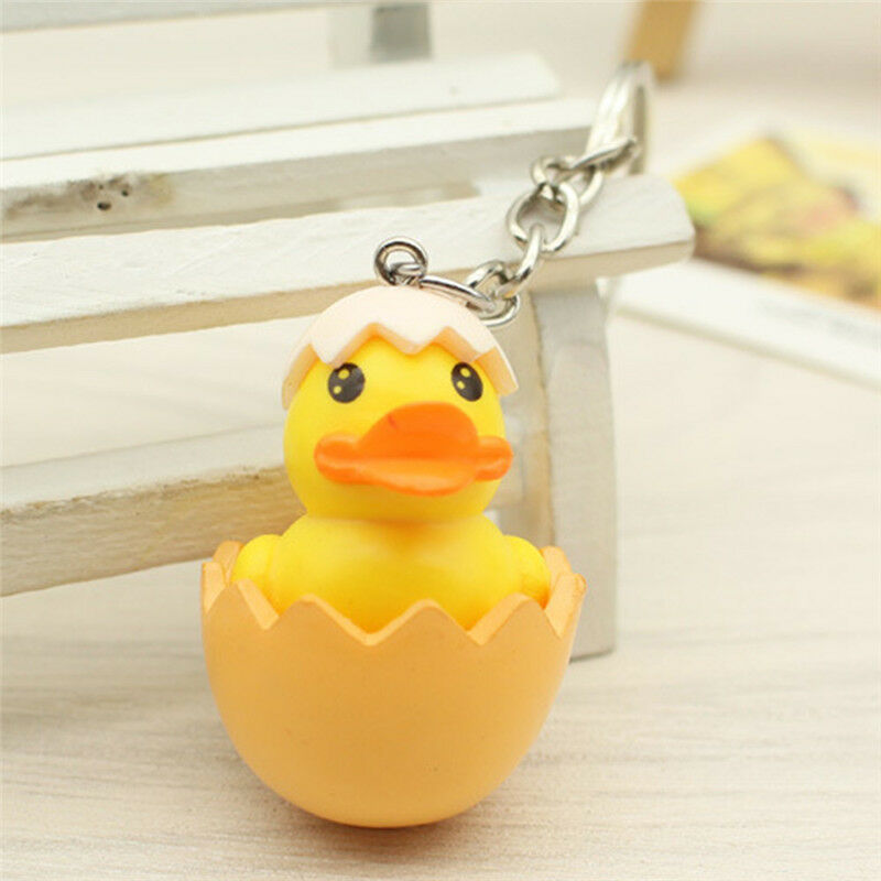 Cute Yellow Duck Keychain Cartoon Animal Bag Hanging Pendant Keychain Keyr.l8