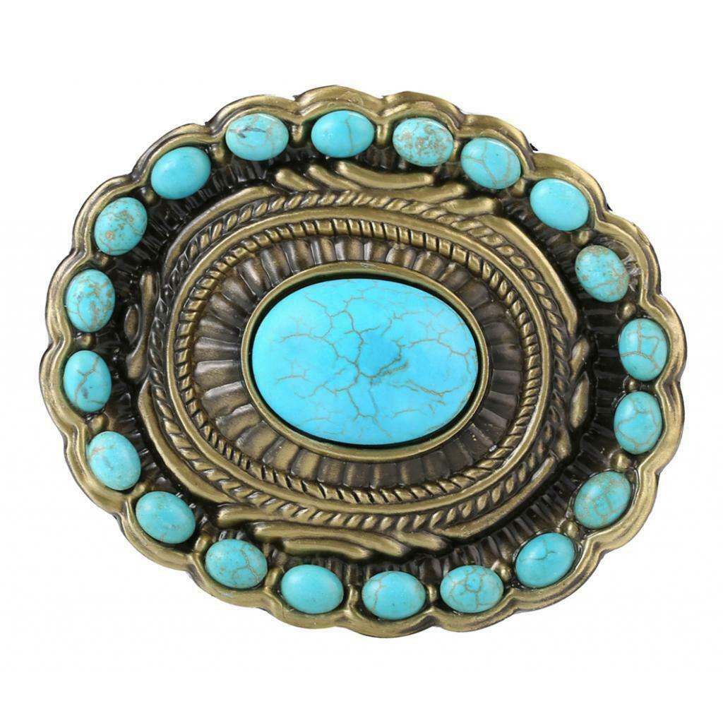 Western Cowgirl Belt Buckle American Turquoise Oval Buckle Jeans Belt Decor