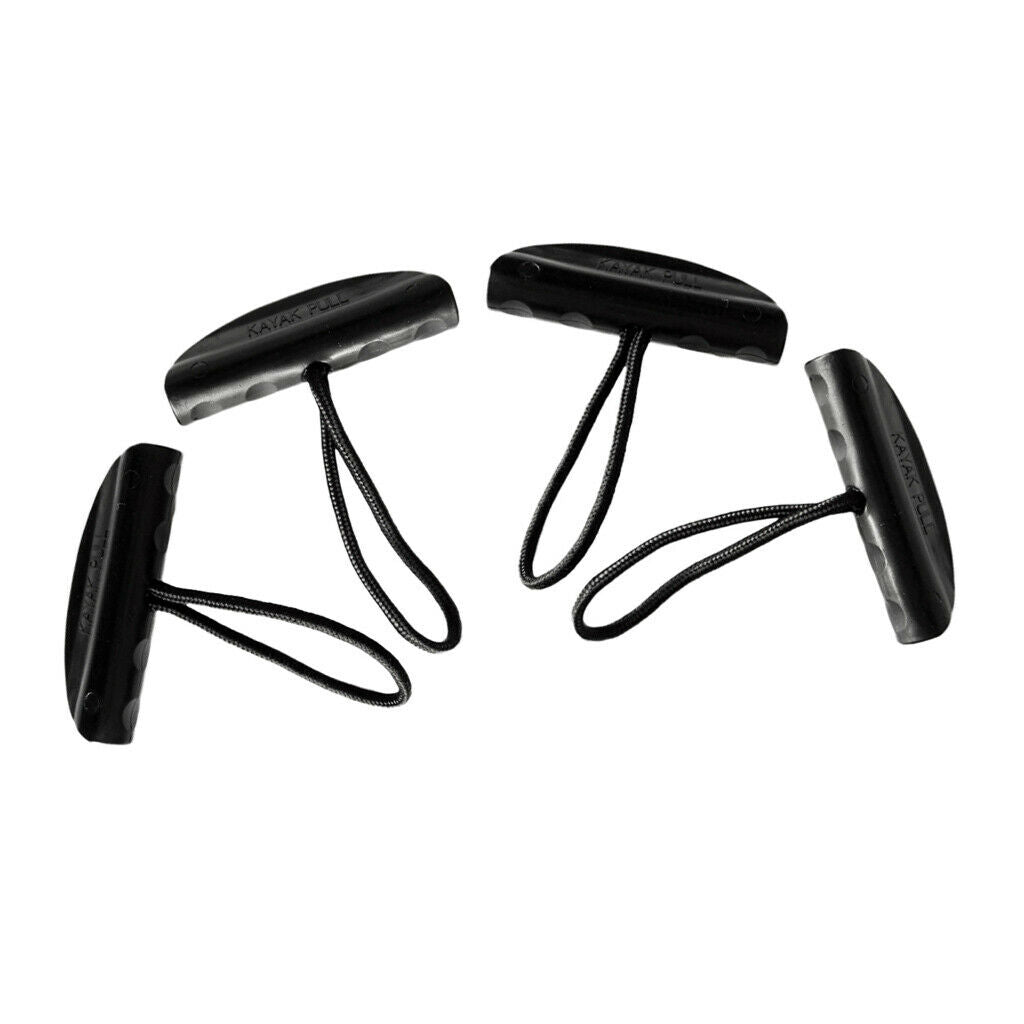 4 Pieces Nylon Universal Kayak Canoe Carry Handle Pull Handle Grip with Cord