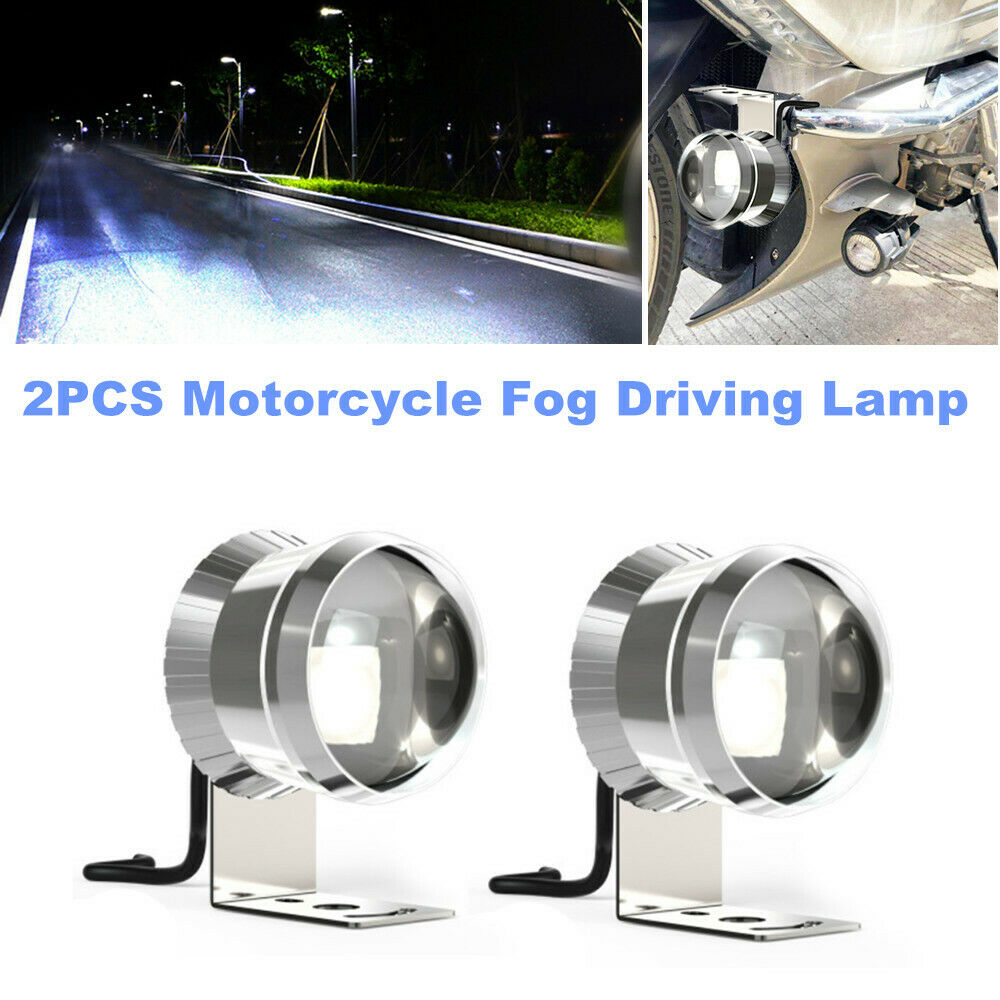 2PCS Motorcycle ATV Bike LED Light Headlight Fog Driving Lamp w/ Bracket 3000LM