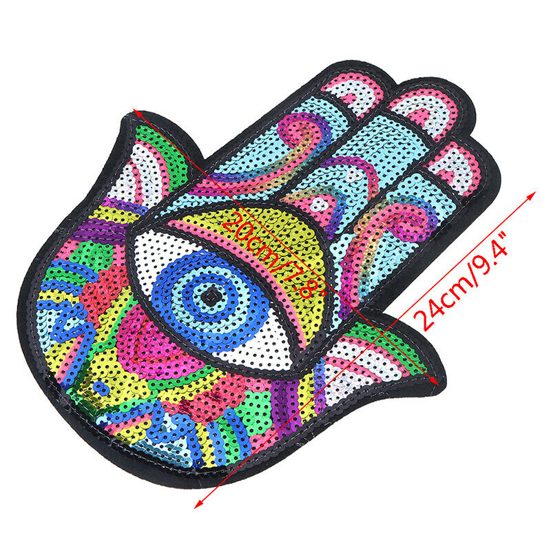 1PCS Sequins Hand Eyes Icon Patch Applique Sewing Supplies Spacecraft Ic.l8