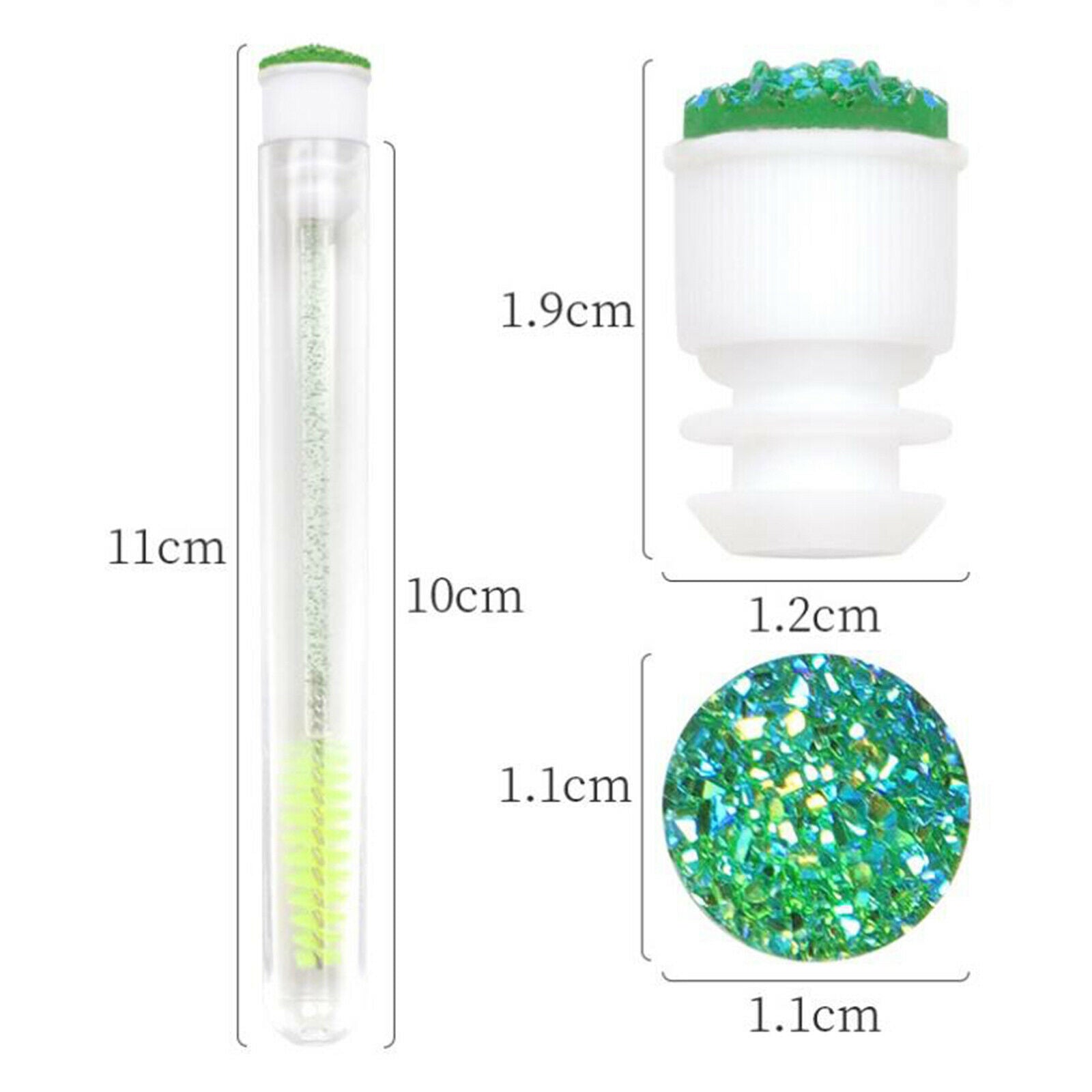 5 Pieces Crystal Diamond Disposable Mascara Eyebrow Brushes with