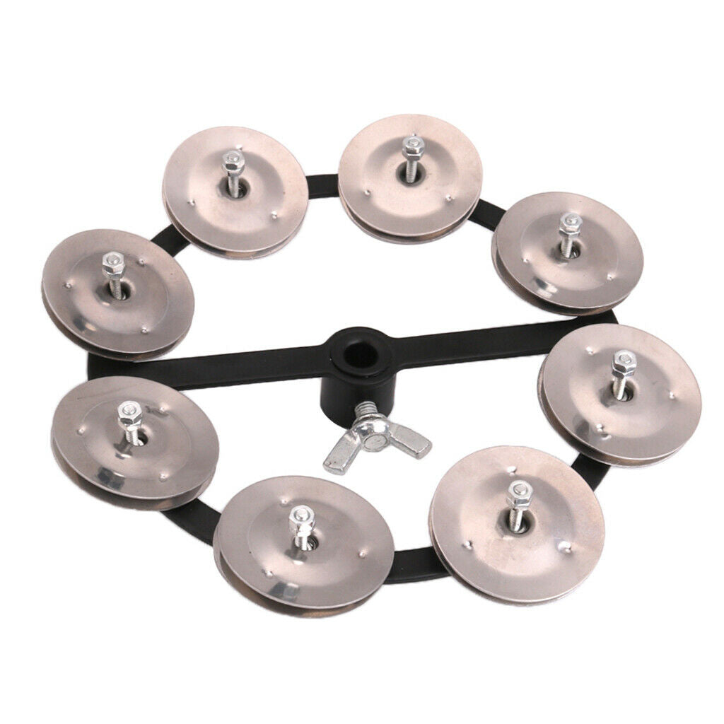 1pc Hi Hat Tambourine With Single Row Steel Jingles Musical Gift