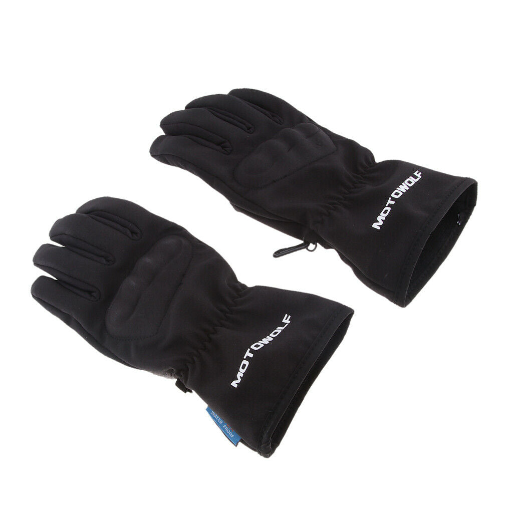 1 Pair Black Motorcycle Cycling Racing Full Finger Screen Touch Gloves L