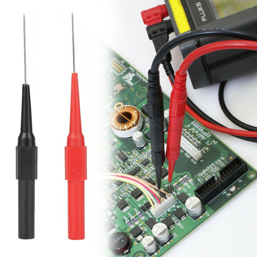 2Pcs/Set Insulation Piercing Needles Non-destructive Test Probes Tools Red+Black
