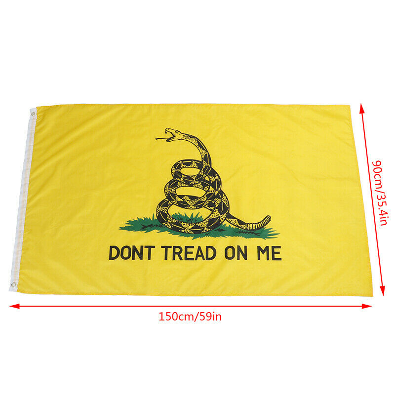 35*59In Dont Tread On Me Flag Yellow Tea Party Rattlesnake Gadsden Don’t TreBDD