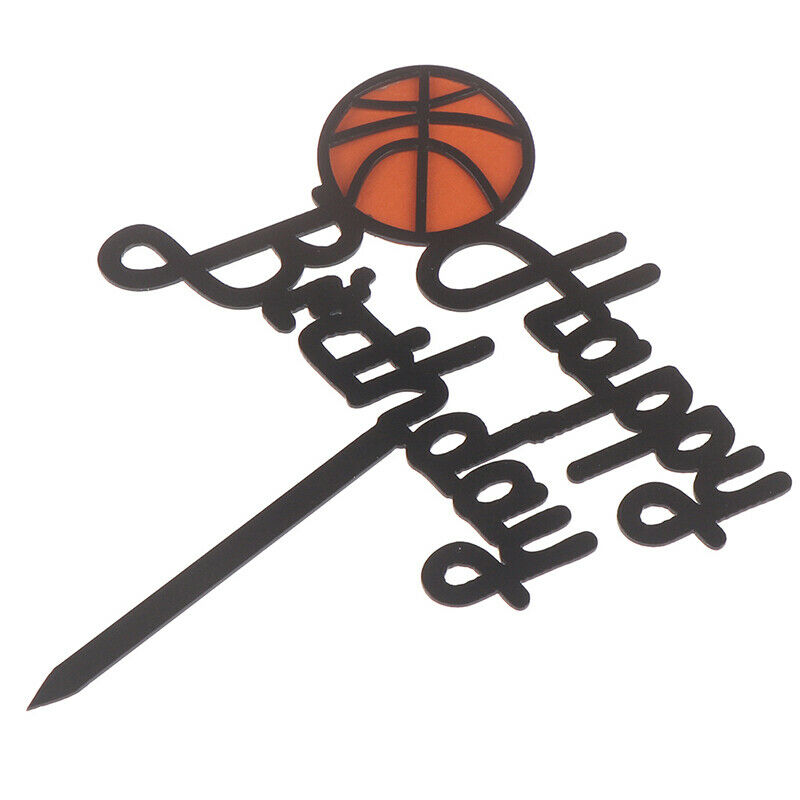 Basketball Acrylic Cake Topper Creative Happy Birthday Cake Topper For K .l8