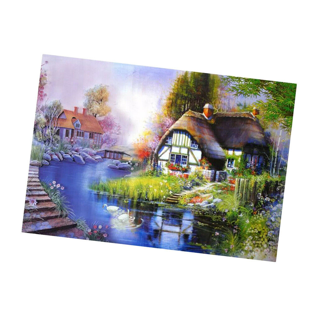 DIY Diamonds Painting Leisurely House Cross Crafts Stitch Kit for Home Decor