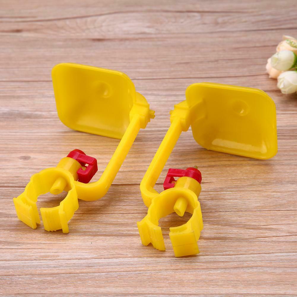 10pcs Poultry Hanging Cup Drinking Fountains Birds Water Bowl Nipple Red @