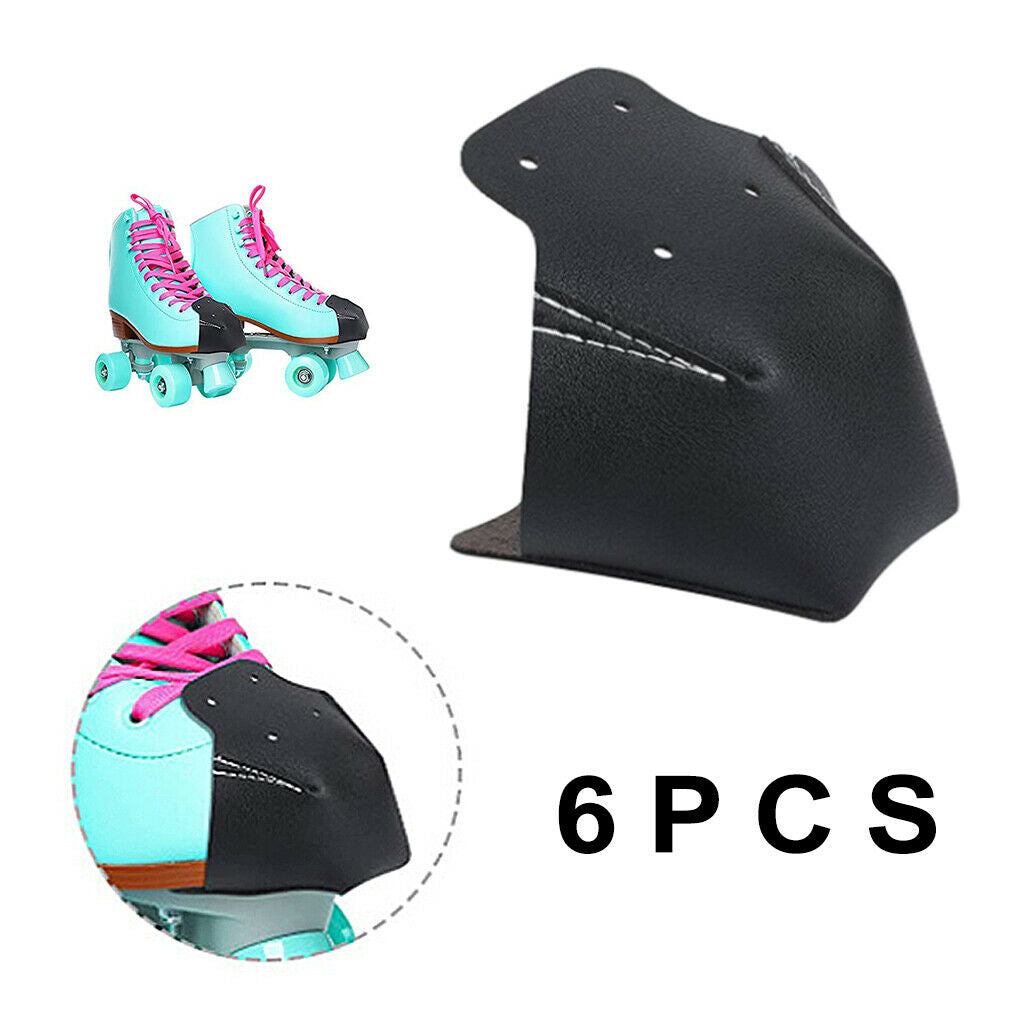 6x Roller Skate Leather Toe  Guard Protectors for Quad Roller Skate Speed