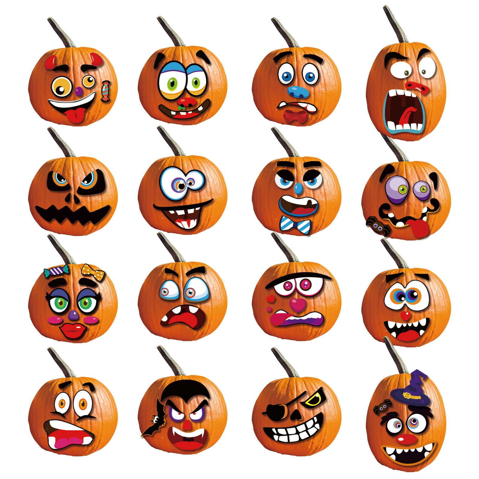 8 Packs Funny Halloween Stickers for Scrapbook Pumpkin Adults Party Supplies