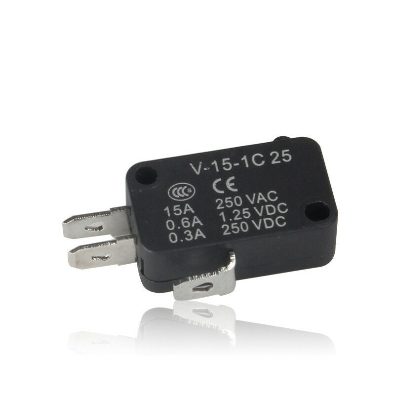 15pcs Micro Switch Push Button Actuator AC 125V AC 250V, 15A DC 250V, 0.3A Black