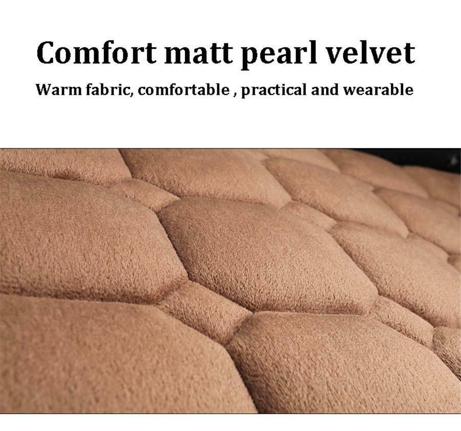 Black Plush Car Seat Cushion Protector Cover Universal Car Interior Accessories