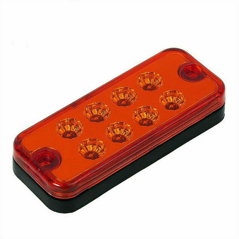 4x Red 4" Inch 8 LED Rectangle Truck Semi Trailer Side Marker Clearance Light
