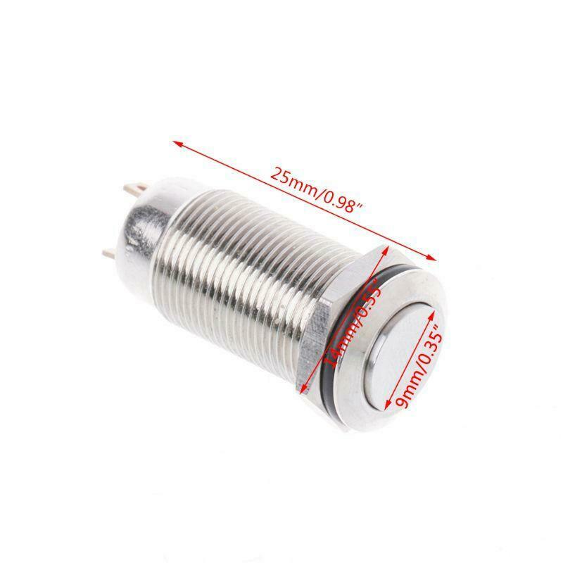 12mm Waterproof Self-locking Latching Metal Push Button Switch High Flush