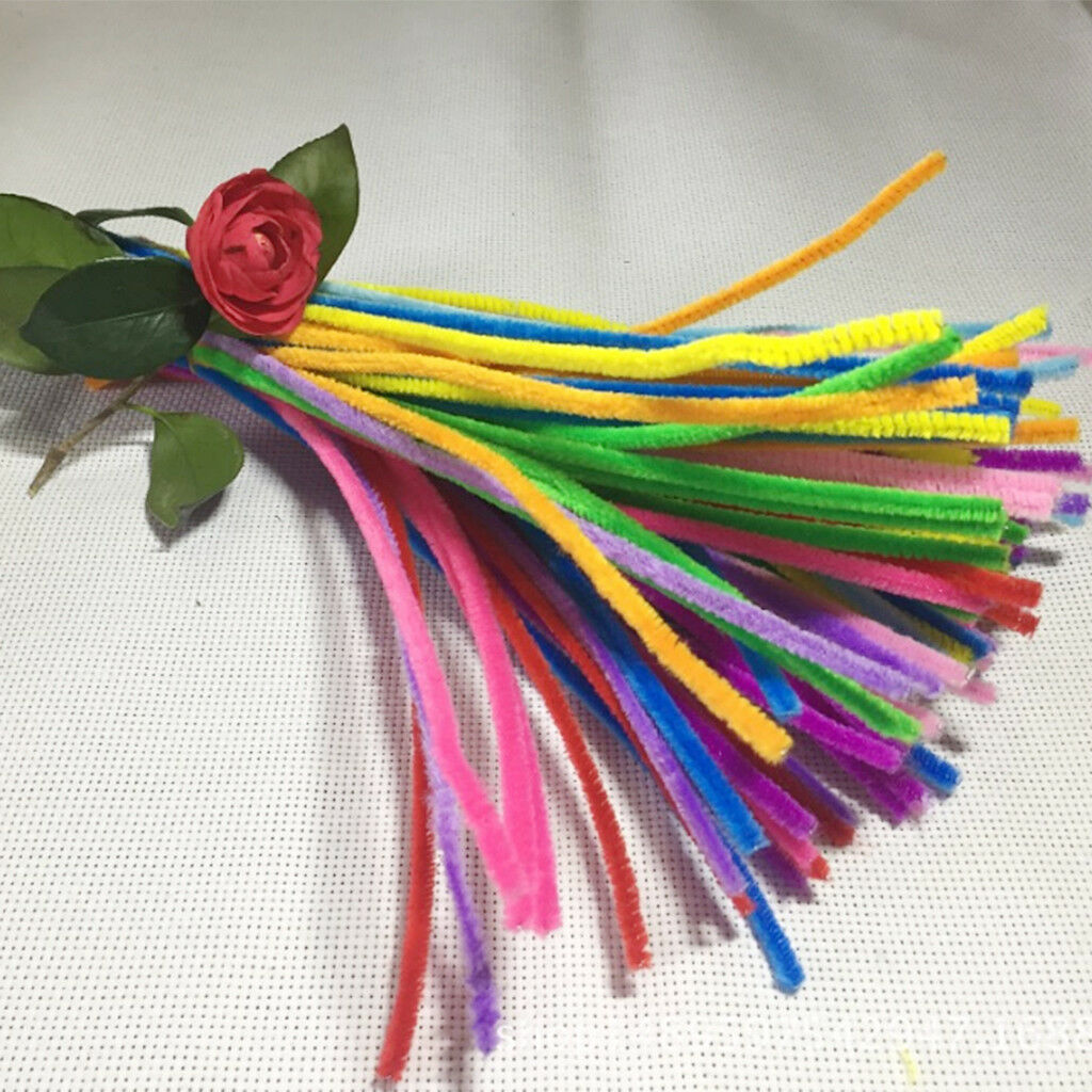 100pcs DIY Chenille Stems Pipe Cleaners Children Educational Toys Yellow