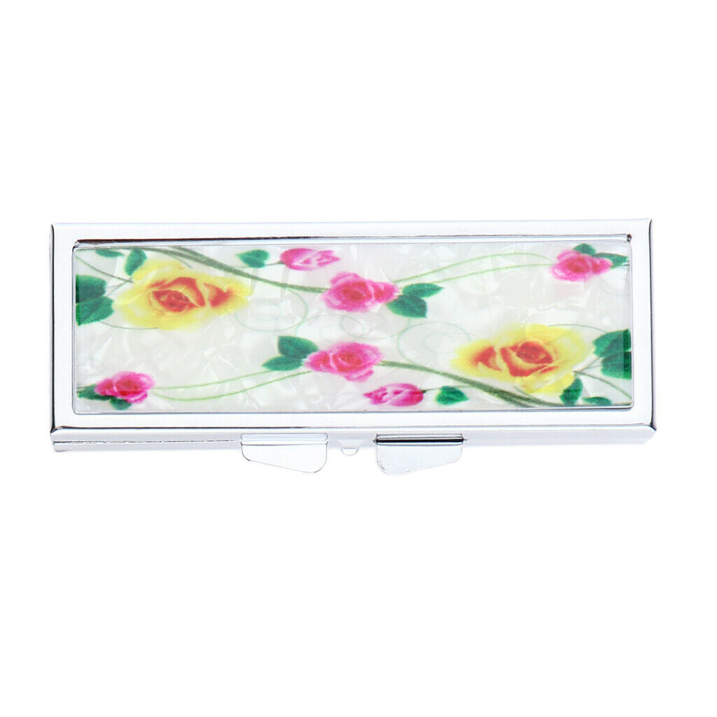 Weekly Pill Organizer,Travel 6 Slots Pill Box Case with Mirror and Large