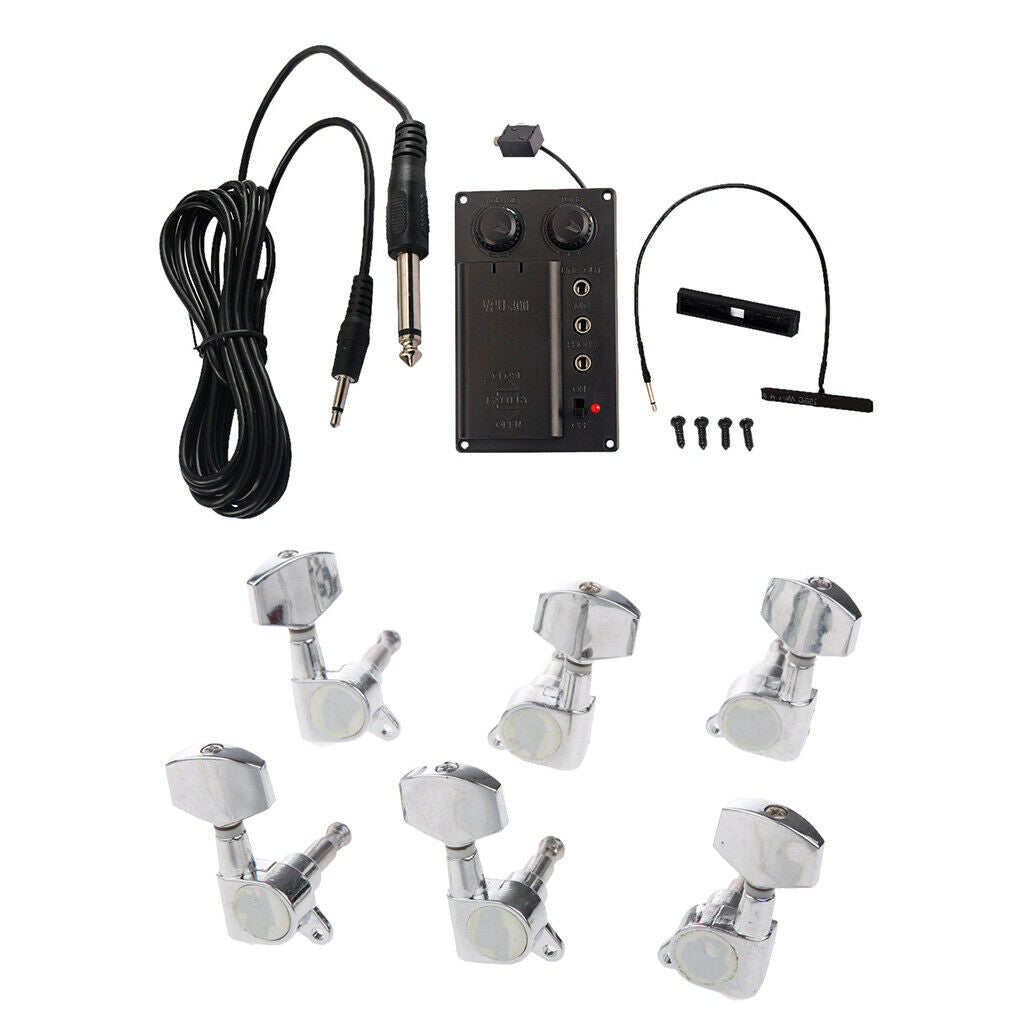 B60 Violin Pickup Piezo EQ Preamp+Guitar Tuners Machine Heads for Music Lover